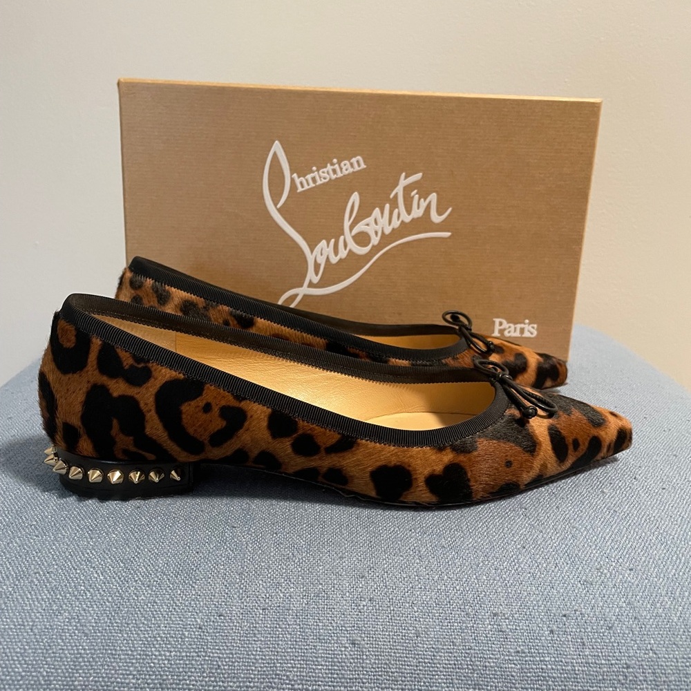 Christian Louboutin leopard pointed toe flats
